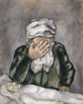 Marc Chagall Painting - Abraham llorando por Sara contemporáneo Marc Chagall